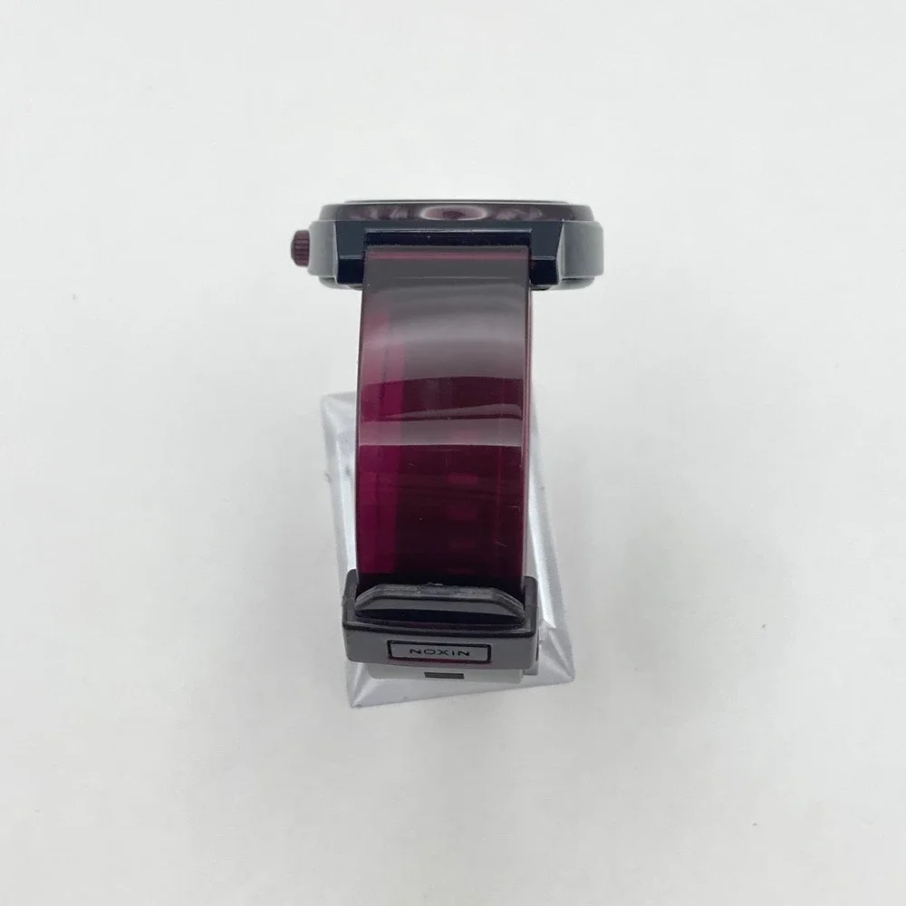Nixon The Time Teller P Mens Watch 39mm Purple Minimal Polycarbonate New Battery
